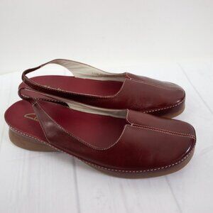 Clarks Leanne Closed Toe Slingback Slip On Leather Flats Sz 11